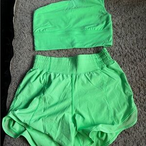 Lululemon Athletica Neon Green Women's Athletic Shorts